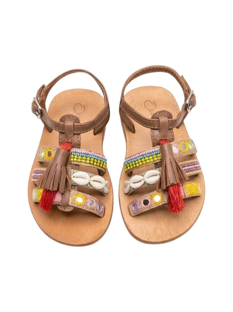 Kids Girl's Ribbed Sandals,Multi