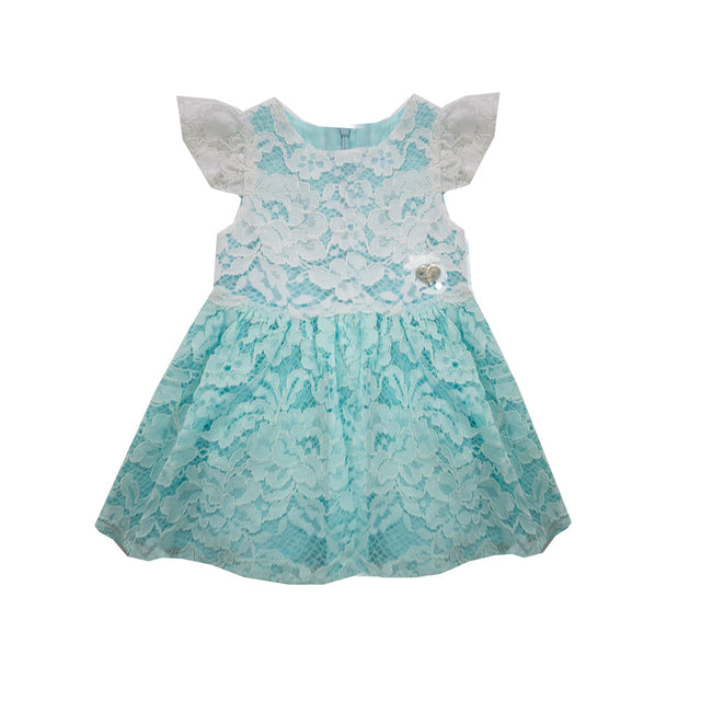 Image for Kids Girl Lace Ruffled Dress,Light Blue