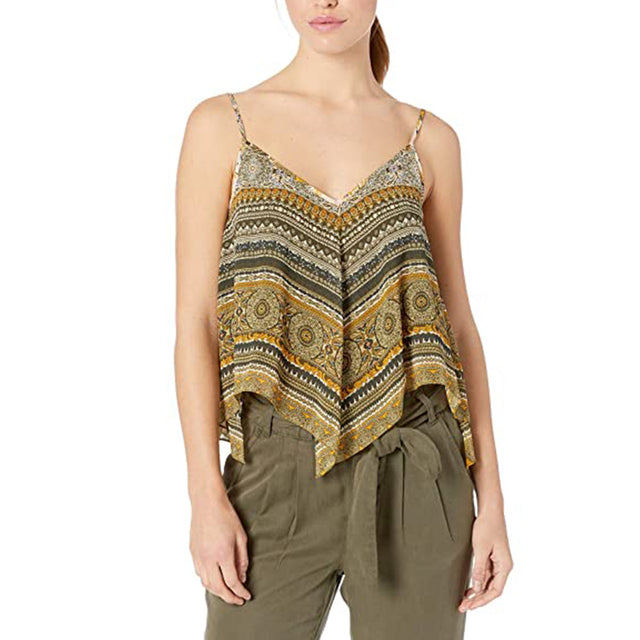 Image for Women's Asymmetric V-Neck Top,Olive