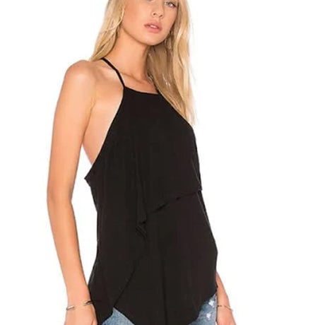 Image for Women's Asymmetric Casual Top,Black