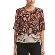 Image for Women's Printed Casual Top,Burgundy
