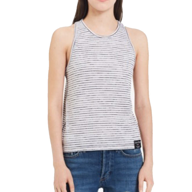 Image for Women's Striped Racerback Tank Top,Black/White