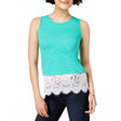 Image for Women's Lace Up Casual Top,Green/White