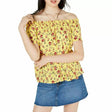 Image for Women's Smocked Floral Top,Yellow