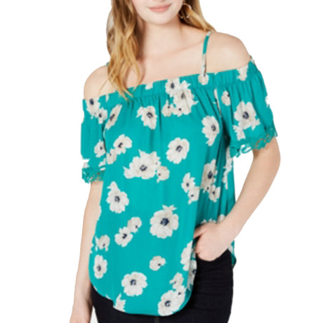 Image for Women's Cold-Shoulder Casual Top,Green 