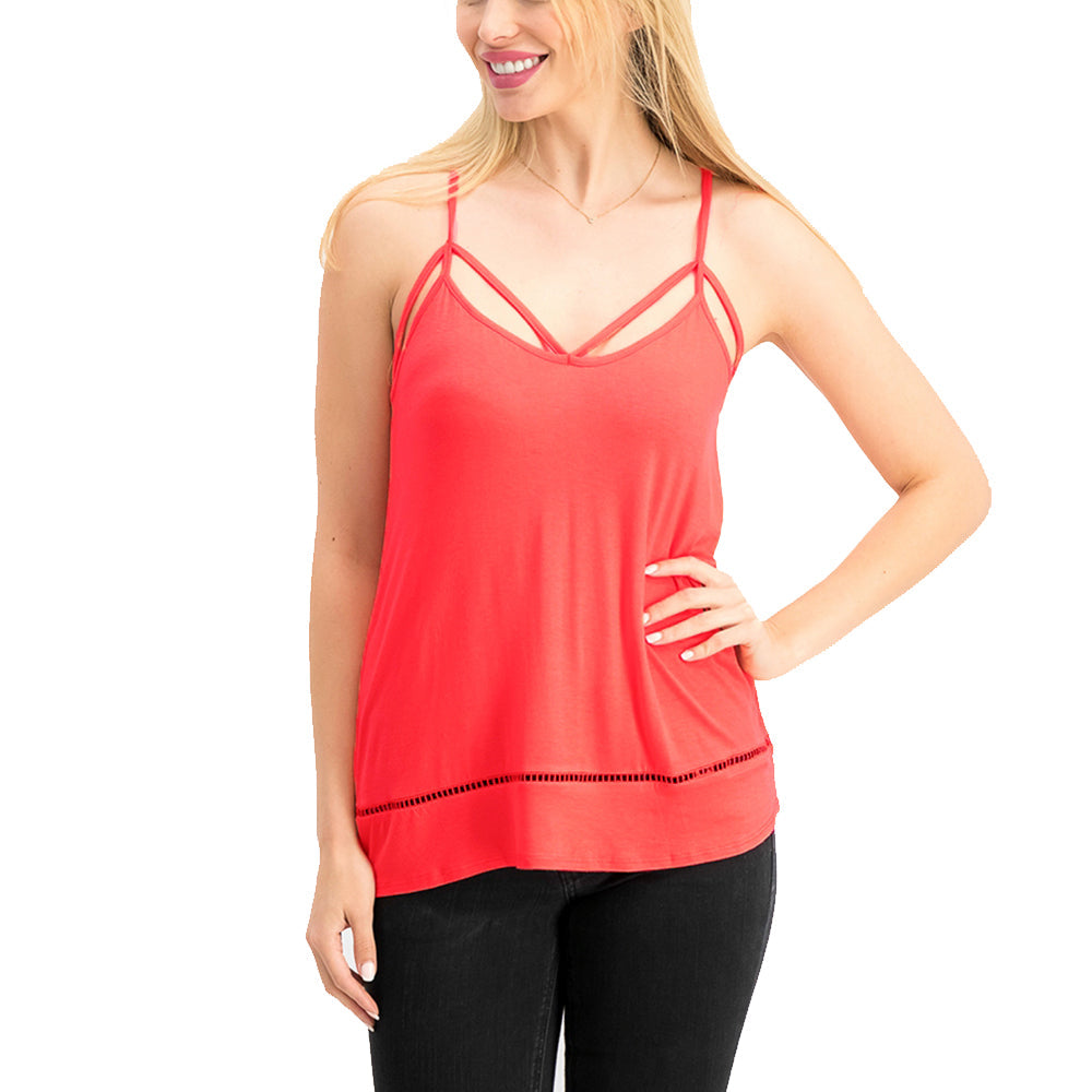 Image for Women's Strappy Tank Top,Coral