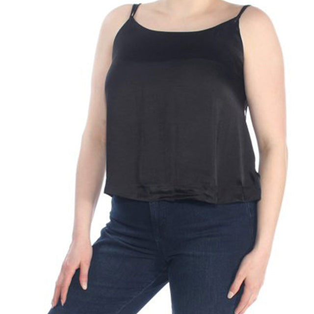 Image for Women's Double Strap Scoop Neck Top,Black