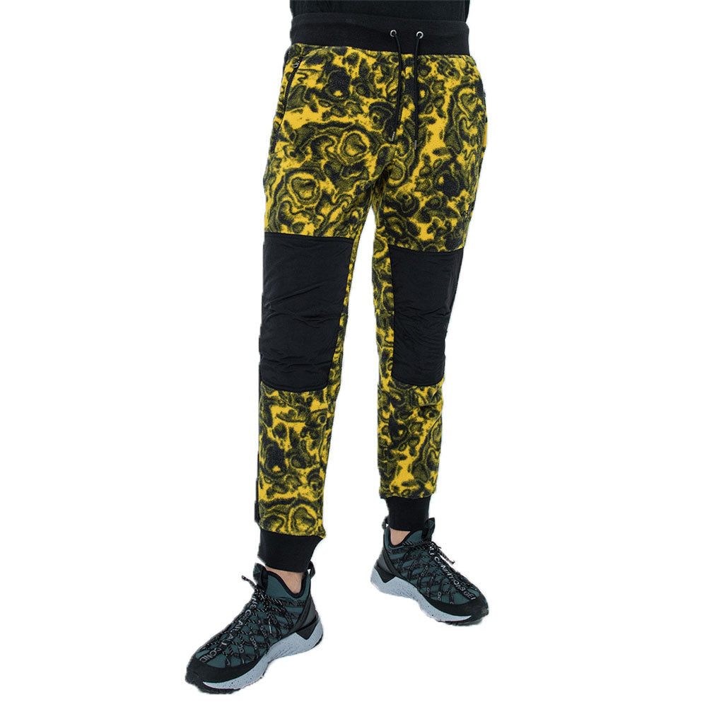 Image for Men's Printed Fleece Sweatpant,Black/Yellow