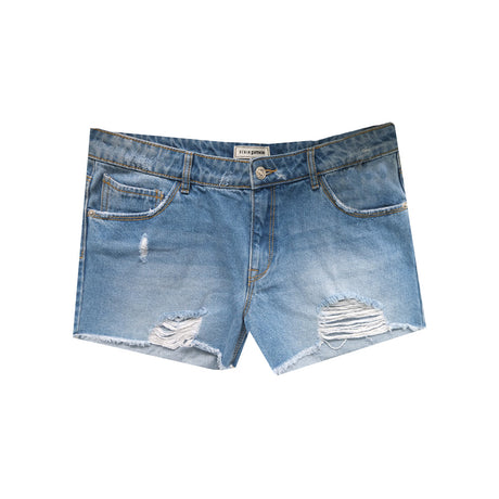 Image for Women's Ripped Denim Short,Blue