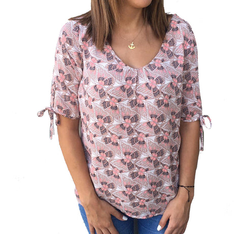 Image for Women's Printed Casual Top,Beige