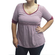 Image for Women's Striped Top, Burgundy