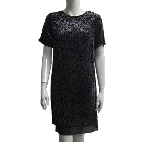 Image for Women's Short-Sleeve Dress,Black/Purple 