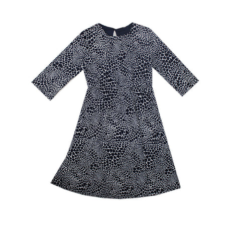 Image for Girl's allover Print Dress,Navy/White