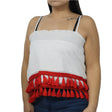 Image for Women's Open-Back Top,White/Red