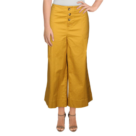 Image for Women's Buttoned Wide Leg Pant,Yellow