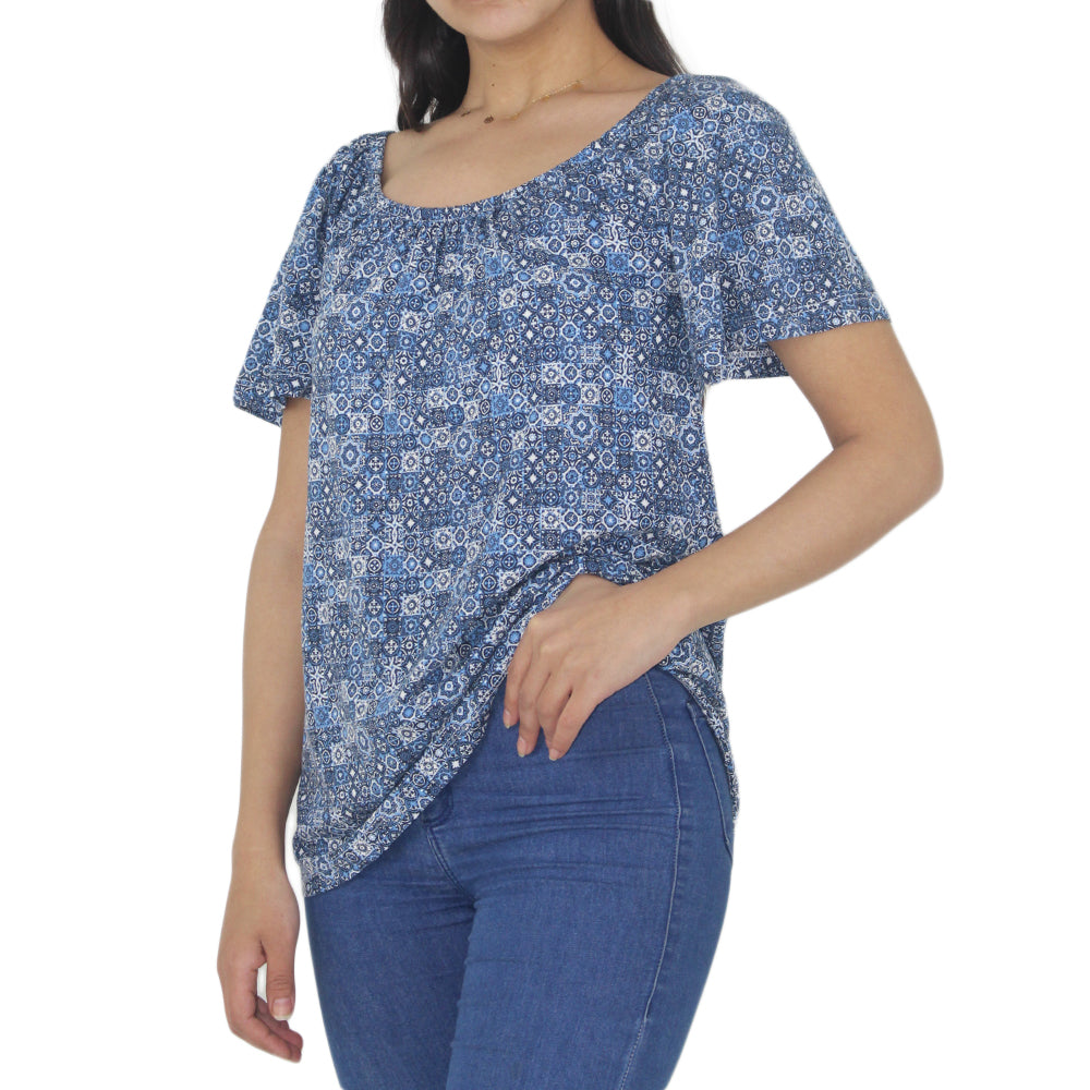 Image for Women's Off Shoulder Top,Blue