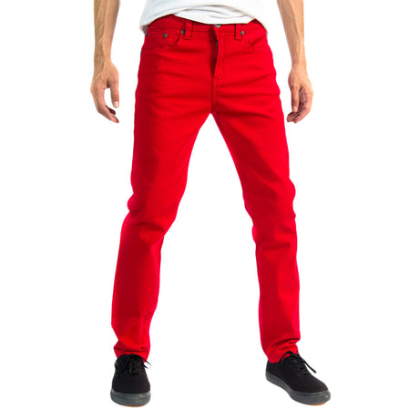 Image for Men's Straight Leg Colored Jeans,Red