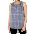 Image for Women's Plaid High-Low Top,Black/White