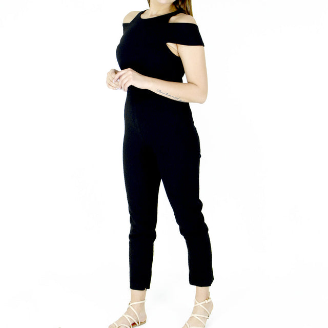 Image for Women's Plain Solid Jumpsuit,Black