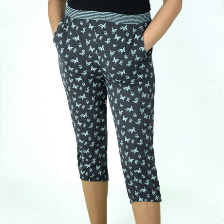 Image for Women's Printed Crop Sleepwear Pant,Dark Grey