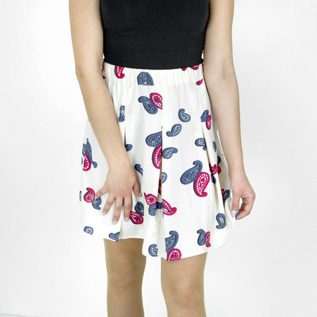 Image for Women's Asymmetric Printed Skirt,Off White