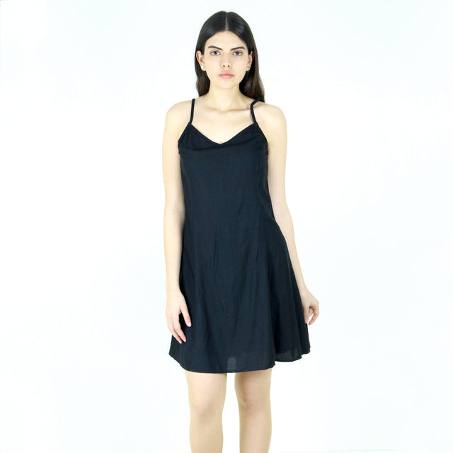 Image for Women's A-Line Plain Dress,Black