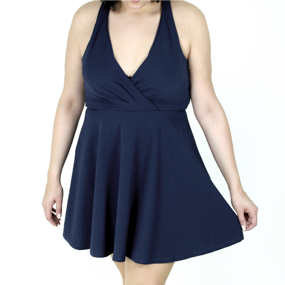 Image for Women's Crisscross-Back Fit & Flare Dress,Navy