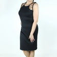 Image for Women's Lace-Up Neck Sheath Dress,Black