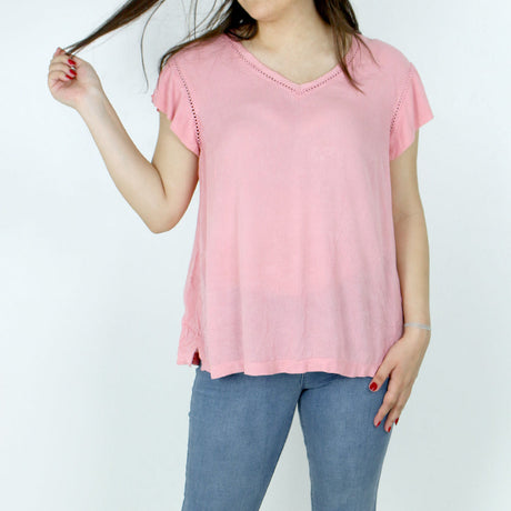 Image for Women's V-Neck Casual Top,Pink