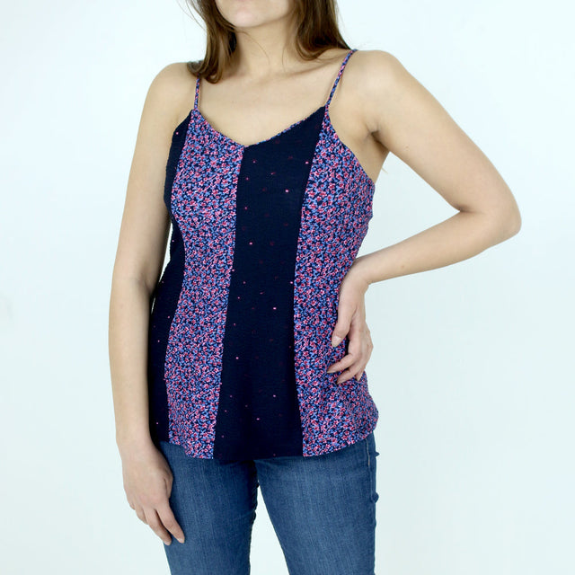 Image for Women's Printed Stretchy Top,Navy/Pink