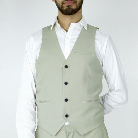 Image for Men's Plain Slim-Fit Suit Vest,Beige