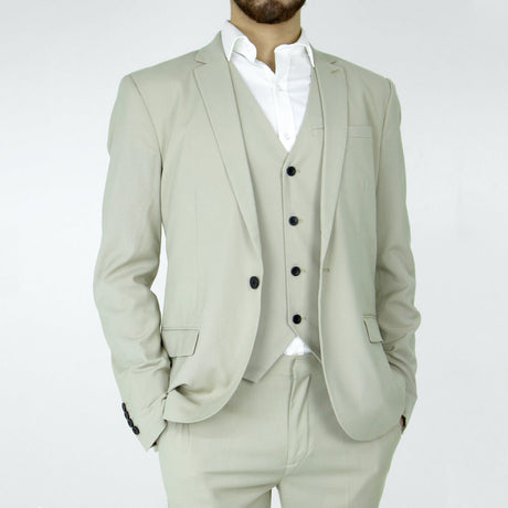 Image for Men's Plain Slim-Fit Suit Blazer,Beige