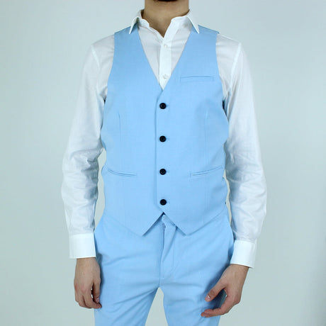 Image for Men's Plain Slim-Fit Suit Vest,Blue