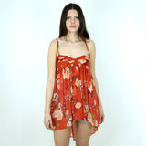 Image for Women's Floral Print Casual Top,Orange