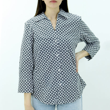 Image for Women's Printed Casual Shirt,white/Black