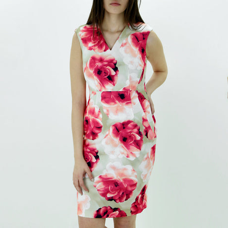Image for Women's Floral A-Line Dress,Beige