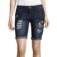 Image for Women's Ripped Denim Bermuda Short,Navy