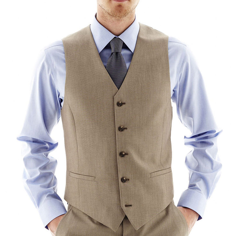 Khaki sale suit vest