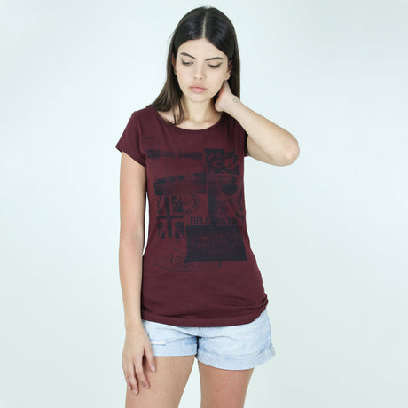 Image for Women's Graphic Casual Top,Burgundy