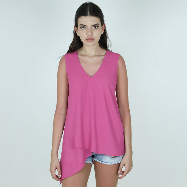 Image for Women's Asymmetric Chiffon Top,Pink