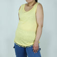 Image for Women's Pom-Pom-Trim Top,Yellow