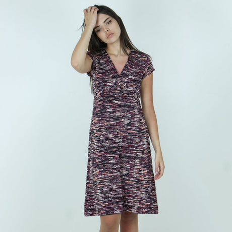 Image for Women's Printed V-Neck Dress,Multi