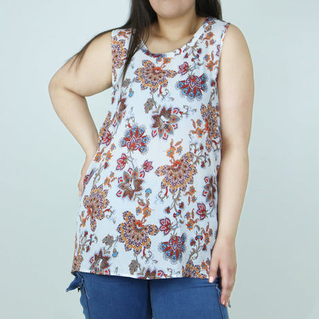 Image for Women's Printed Sleeveless Top,White