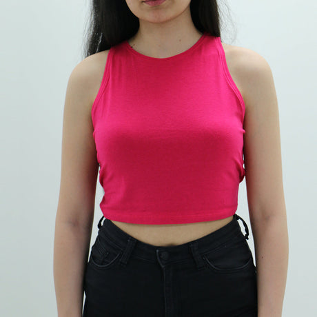 Image for Women's Plain Sold Cropped Top,Fuchsia