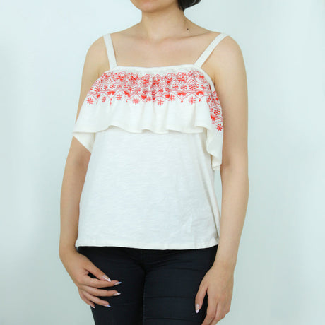 Image for Women's Embroidered Casual Top,Off White