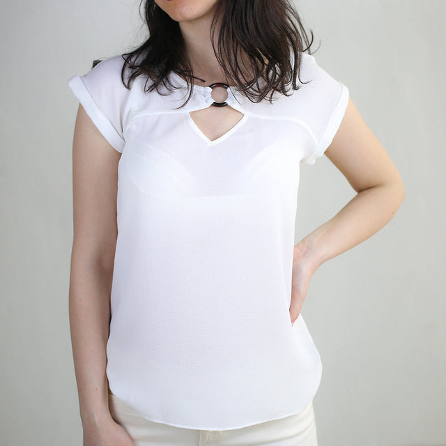 Image for Women's Plain Solid Top,White