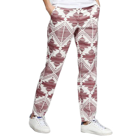 Image for Women's Printed Pant,White/Burgundy
