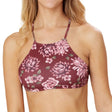 Image for Women's Floral Printed Bikini Top,Burgundy