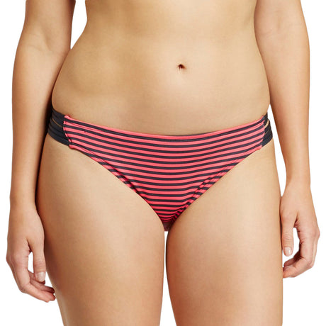 Image for Women's Striped Bikini Bottom,Coral