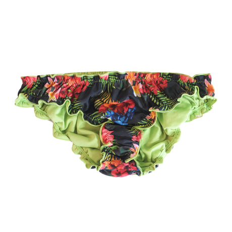 Image for Wmen's Floral Printed Bikini Bottom,Green/Black